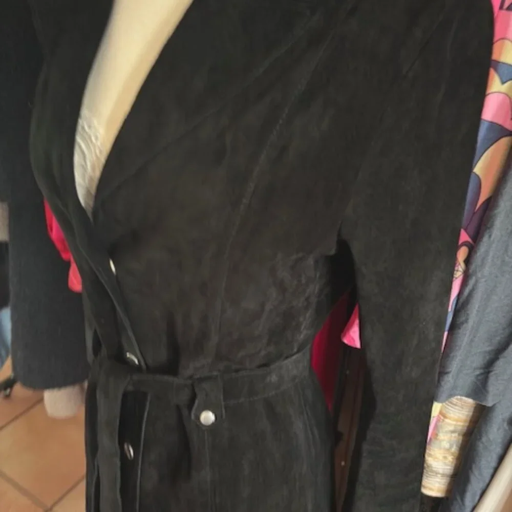 Vintage Black Suede Coat - Arden B. - Picture 5 of 6